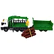 Truck With Crane Friction Drive Sounds Green Wood 1:16 Žaisliniai automobiliai