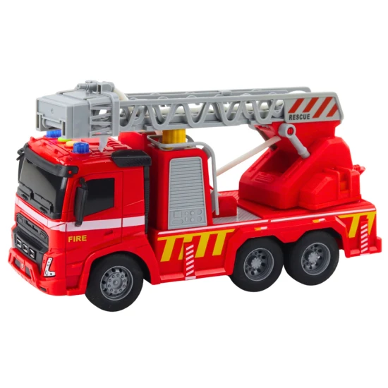 Fire Truck Fire Department Ladder Lights Sounds Water Spray 1:16 Žaisliniai automobiliai