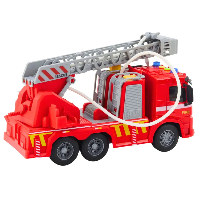 Fire Truck Fire Department Ladder Lights Sounds Water Spray 1:16 Žaisliniai automobiliai