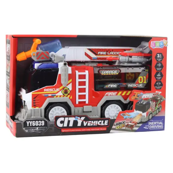Fire Truck Fire Department Drive Moving Elements Lights Sounds Žaisliniai automobiliai