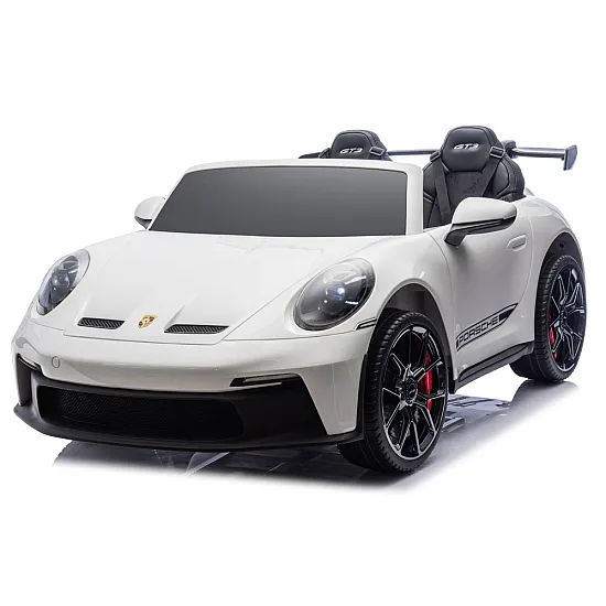Vaikiškas baltas elektrinis automobilis Porsche GT3 DK-P911