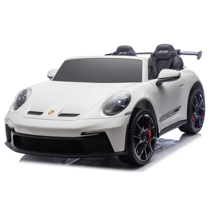 Vaikiškas baltas elektrinis automobilis Porsche GT3 DK-P911