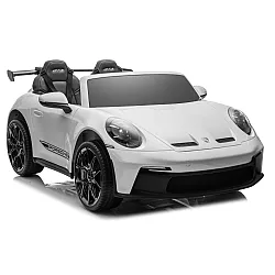 Vaikiškas baltas elektrinis automobilis Porsche GT3 DK-P911