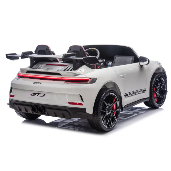 Vaikiškas baltas elektrinis automobilis Porsche GT3 DK-P911