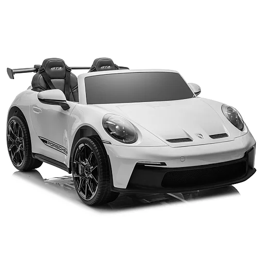 Vaikiškas baltas elektrinis automobilis Porsche GT3 DK-P911