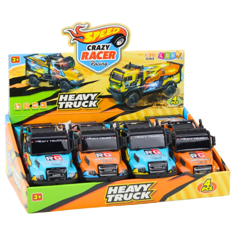 Offroad Car Drive Lights Sounds Orange Blue Žaisliniai automobiliai