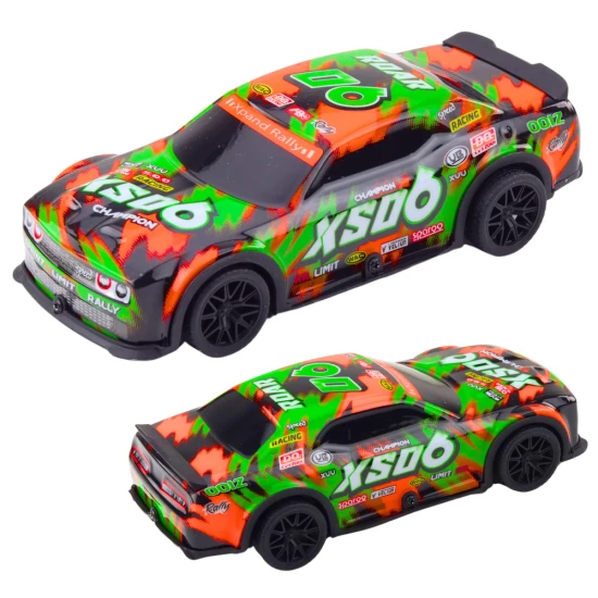 XS06 Race Car Drive Lights Sounds Orange Blue Žaisliniai automobiliai
