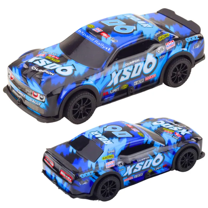 XS06 Race Car Drive Lights Sounds Orange Blue Žaisliniai automobiliai