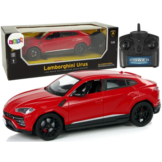 Automobilis R/C 1:24 Lamborghini Urus Red 2.4 G žibintai Radijo bangomis valdomi žaislai