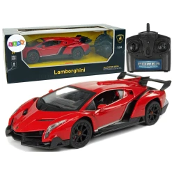 Sportinis automobilis R/C 1:24 Lamborghini Veneno Red 2.4 G Lights