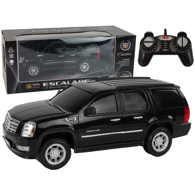 Cadillac Escalade R/C automobilis Juodos šviesos Garsas 1:16 Radijo bangomis valdomi žaislai