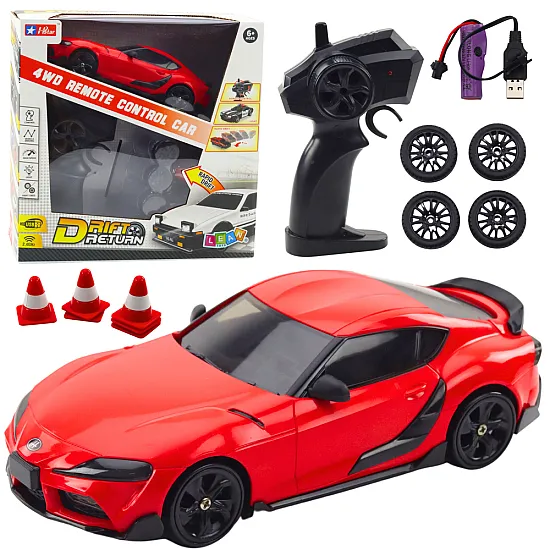 Raudonas drift sportinis automobilis Radijo bangomis valdomi žaislai