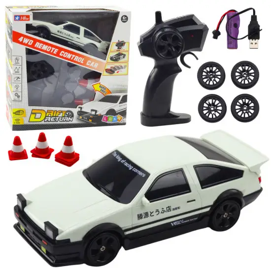 Sporto automobilis Driftas Su keičiamomis ratais Nuotolinio valdymo RC 4WD Balta. Radijo bangomis valdomi žaislai