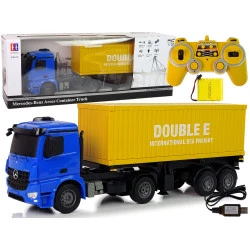 Didelis R/C sunkvežimis Mercedes Arocs Blue 1:20 Konteineris 58 cm ilgio