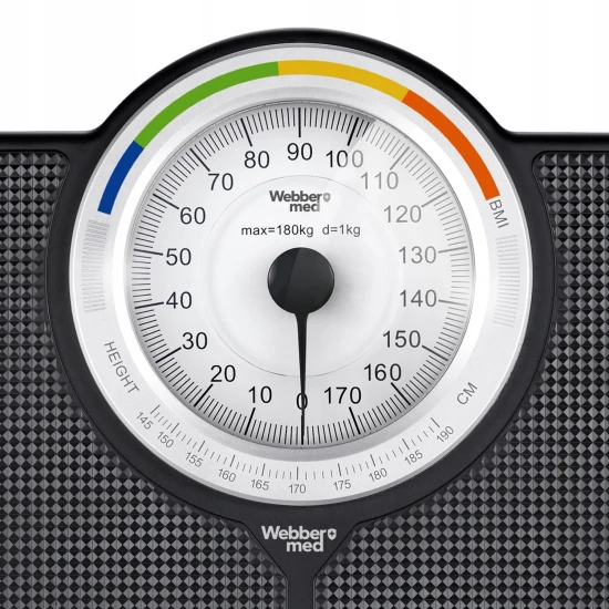 Classic Mechanical Bathroom Scale up to 180 kg Black WEBBER BMI Elektronika ir buitiniai prietaisai ELDOM