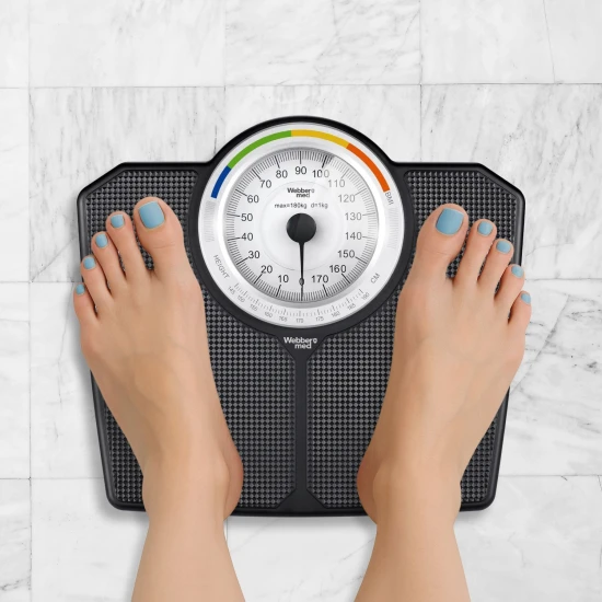 Classic Mechanical Bathroom Scale up to 180 kg Black WEBBER BMI Elektronika ir buitiniai prietaisai ELDOM