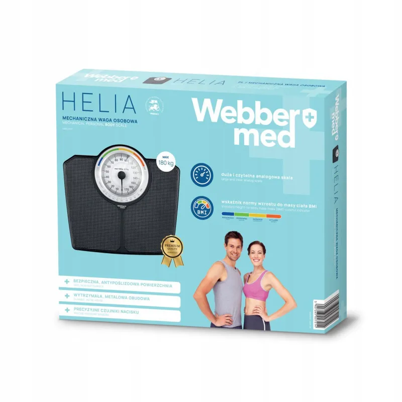 Classic Mechanical Bathroom Scale up to 180 kg Black WEBBER BMI Elektronika ir buitiniai prietaisai ELDOM