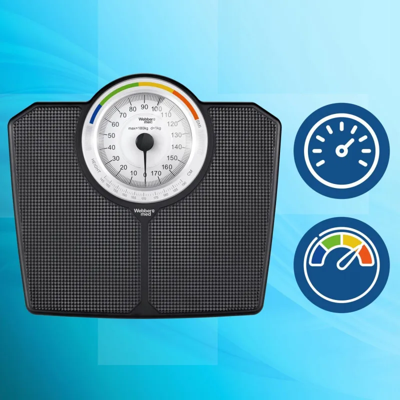 Classic Mechanical Bathroom Scale up to 180 kg Black WEBBER BMI Elektronika ir buitiniai prietaisai ELDOM