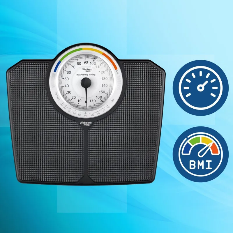 Classic Mechanical Bathroom Scale up to 180 kg Black WEBBER BMI Elektronika ir buitiniai prietaisai ELDOM