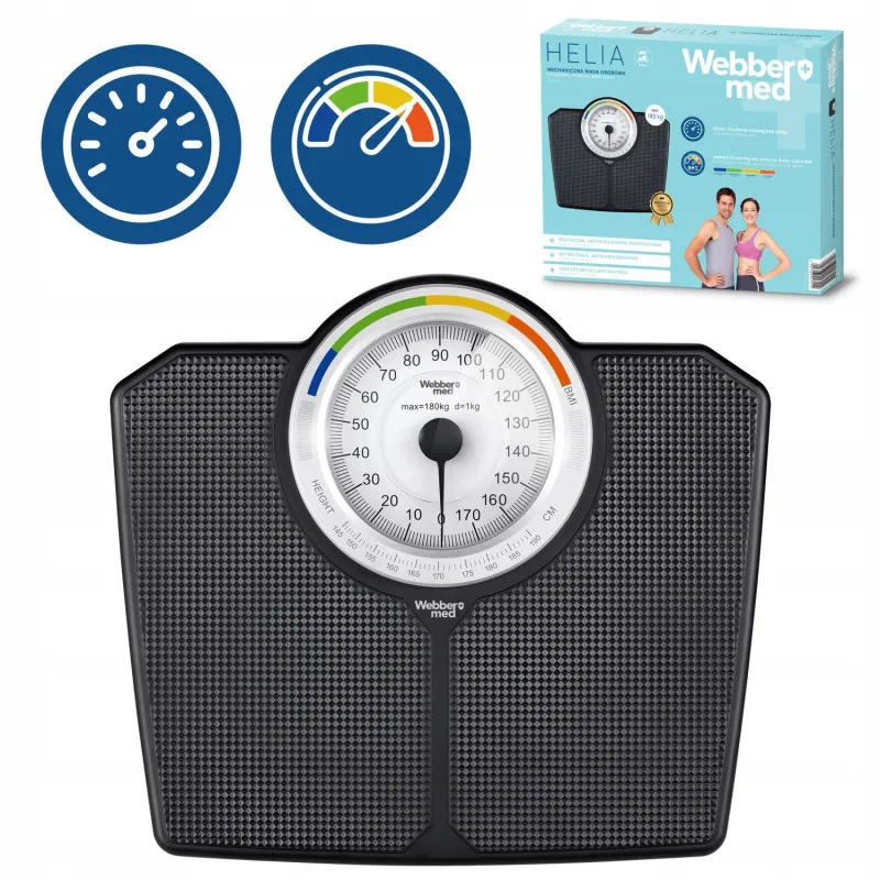 Classic Mechanical Bathroom Scale up to 180 kg Black WEBBER BMI Elektronika ir buitiniai prietaisai ELDOM