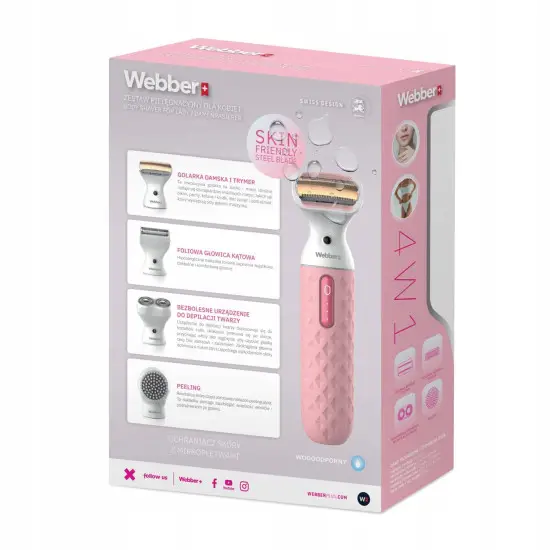 Women’s cordless 4-in-1 shaver and trimmer for face and body – Webber LG400 Elektronika ir buitiniai prietaisai WEBBER