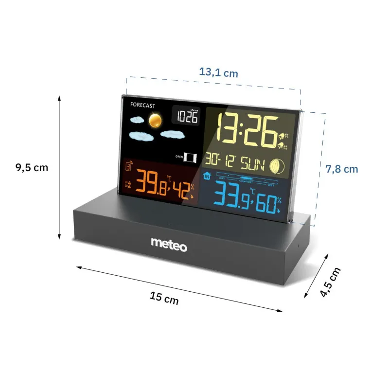 Meteorologinė stotelė juoda su DCF METEO SP110C Elektronika ir buitiniai prietaisai METEO
