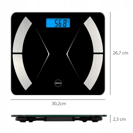 Išmaniosios baltos svarstyklės Eldom TWO500 Elektronika ir buitiniai prietaisai ELDOM