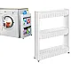 Mobile white cabinet on wheels for a washing machine Lentynos LEOBERT