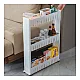 Mobile white cabinet on wheels for a washing machine Lentynos LEOBERT