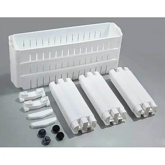 Mobile white cabinet on wheels for a washing machine Lentynos LEOBERT