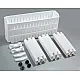 Mobile white cabinet on wheels for a washing machine Lentynos LEOBERT
