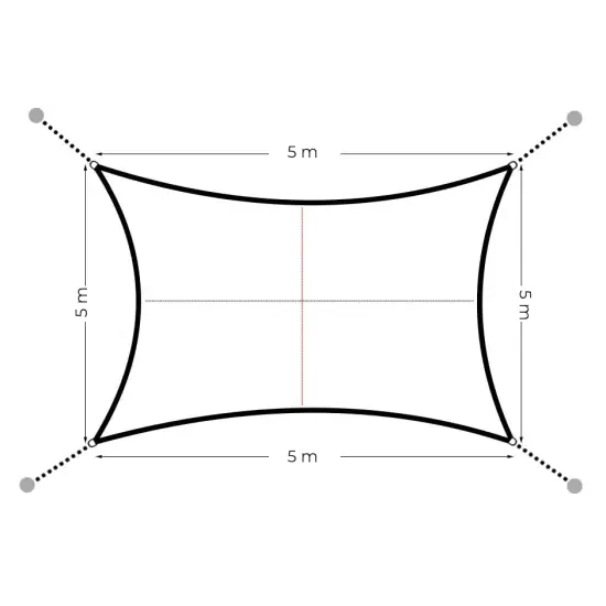 Kvadratinis vandeniui atsparus tentas 5x5 m pilkos spalvos MultiGarden