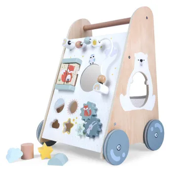 Деревянная ходунки с ручкой для толкания ECOTOYS