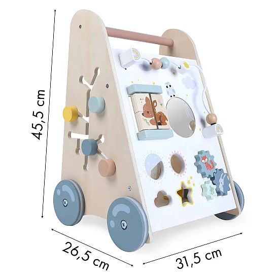 Medinė vaikštynė su stumimo rankena ECOTOYS