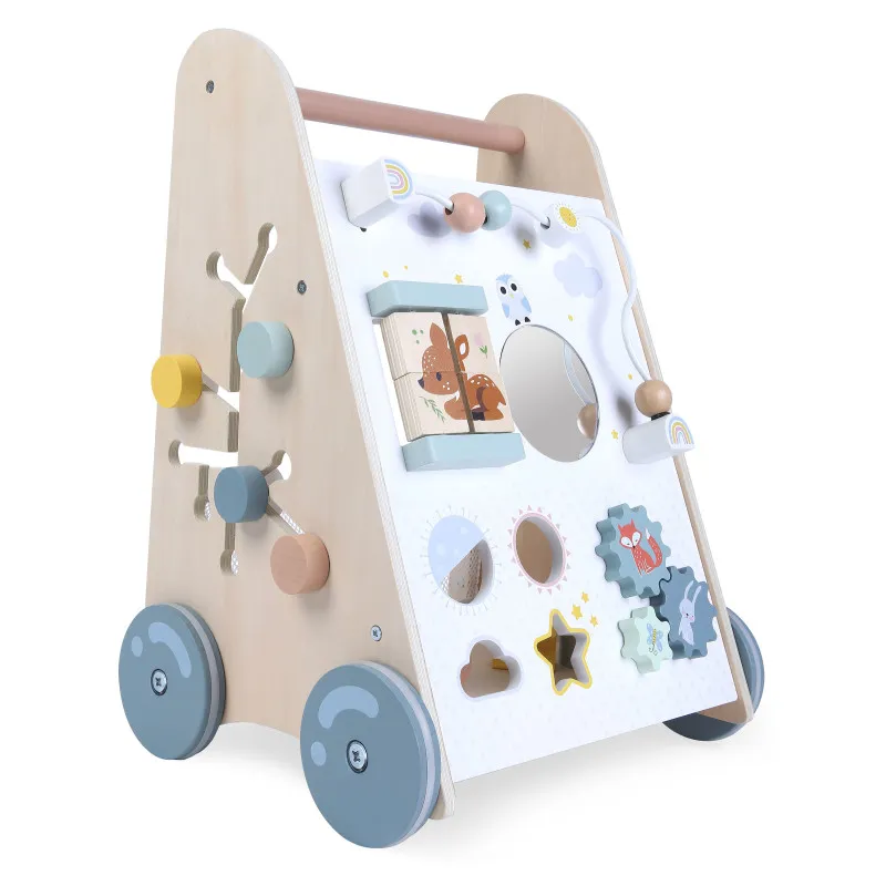 Medinė vaikštynė su stumimo rankena ECOTOYS