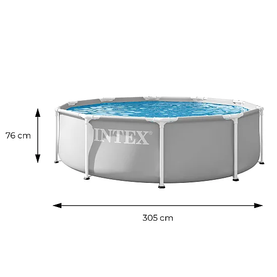 Apvalus pilkas sodo baseinas su rėmu 305 x 76 cm INTEX 26700ND