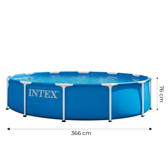 Apvalus sodo baseinas su rėmu 366 x 76 cm ir siurbliu INTEX 28212ND