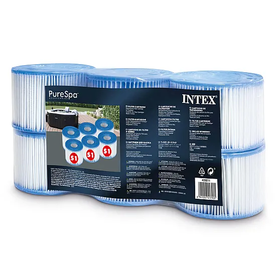 Filtravimo kasetės S1, 6 vnt. rinkinys Pure SPA INTEX 29011