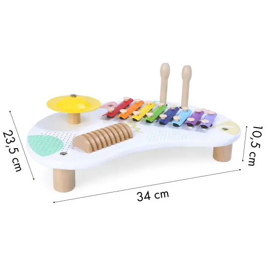Stalas su muzikos instrumentais: cimbolai +18 m Muzikos instrumentai ECOTOYS