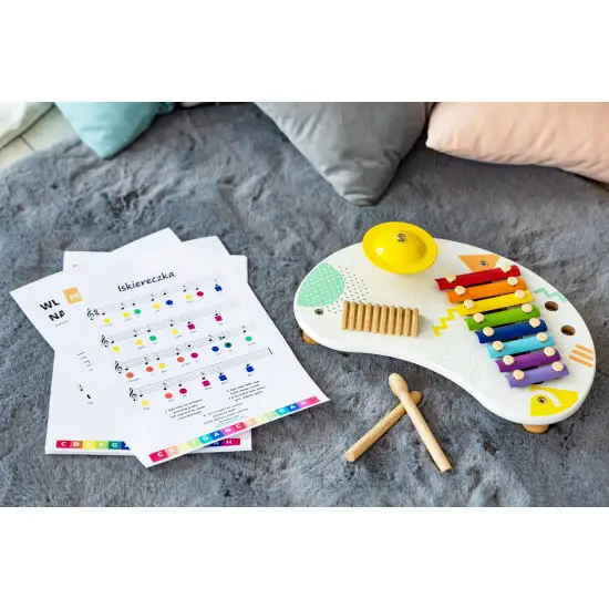 Stalas su muzikos instrumentais: cimbolai +18 m Muzikos instrumentai ECOTOYS