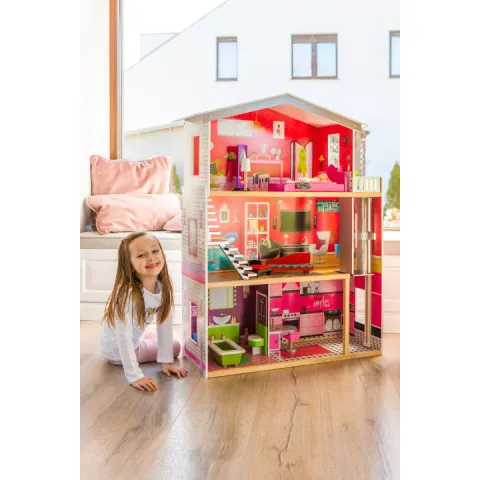Medinis lėlių namelis Malibu Lėlės ir žaidimų rinkiniai ECOTOYS