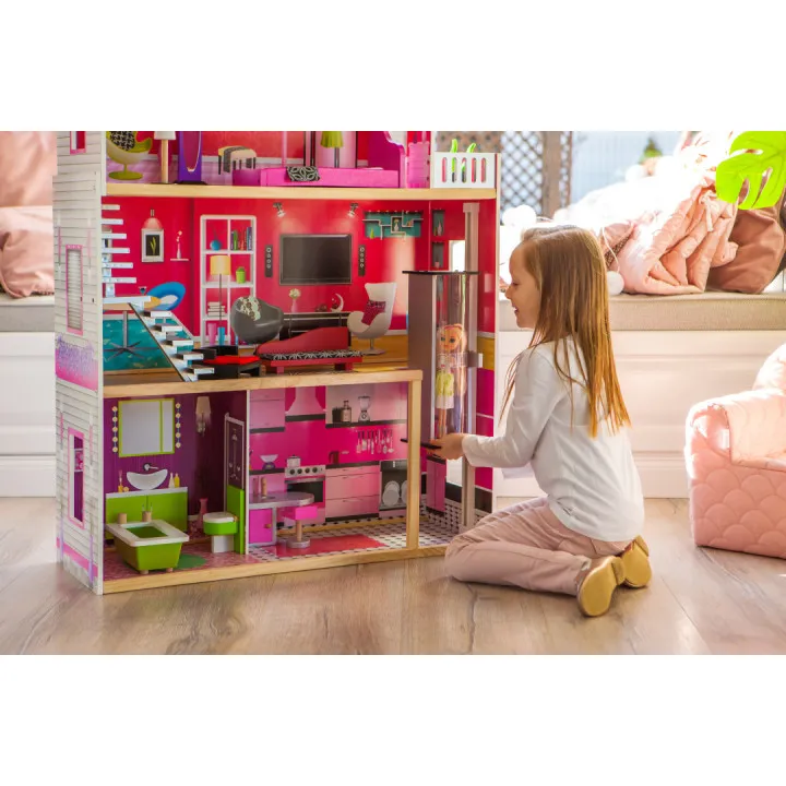 Medinis lėlių namelis Malibu Lėlės ir žaidimų rinkiniai ECOTOYS