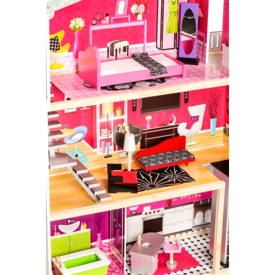 Medinis lėlių namelis Malibu Lėlės ir žaidimų rinkiniai ECOTOYS