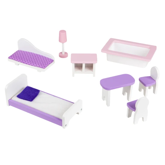 Medinis lėlių namelis Jagodowa rezidencija Lėlės ir žaidimų rinkiniai ECOTOYS