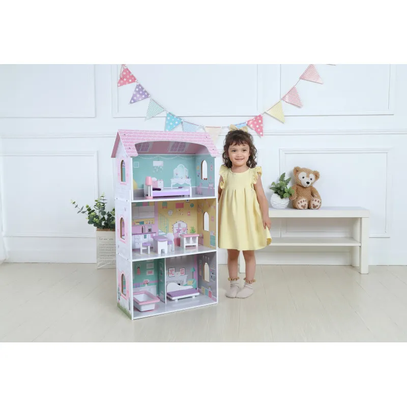 Medinis lėlių namelis Jagodowa rezidencija Lėlės ir žaidimų rinkiniai ECOTOYS