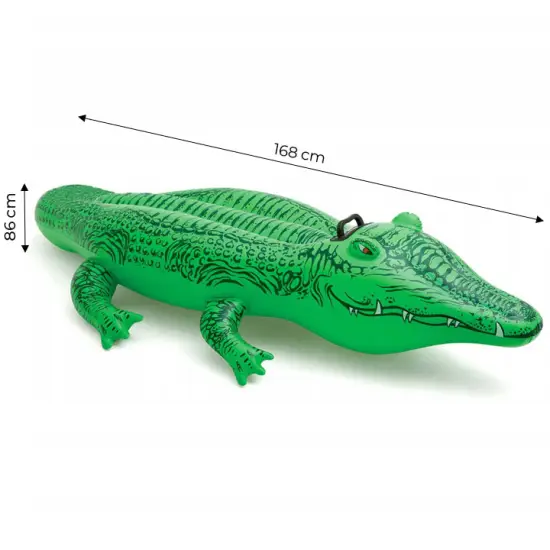 Pripučiamas aligatoriaus formos plaukimo ratas baseinui 168 cm INTEX 58546
