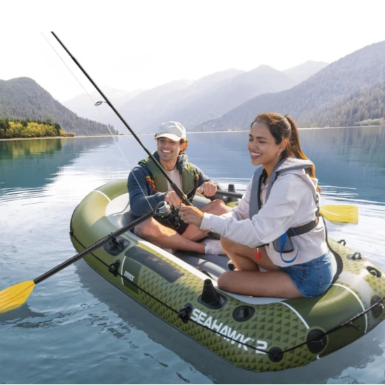 Pripučiama valtis dvivietė su siurbliu ir 2 irkliais