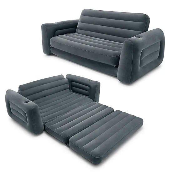 Pripučiama pilka sofa-lova 2-in-1 INTEX 66552NP
