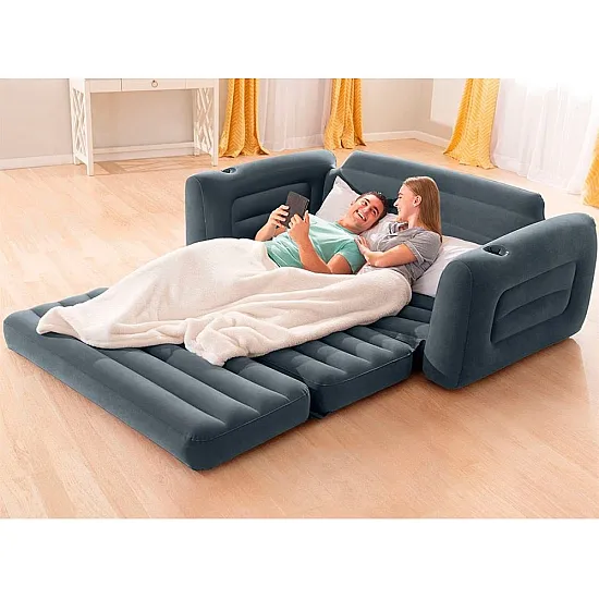 Pripučiama pilka sofa-lova 2-in-1 INTEX 66552NP