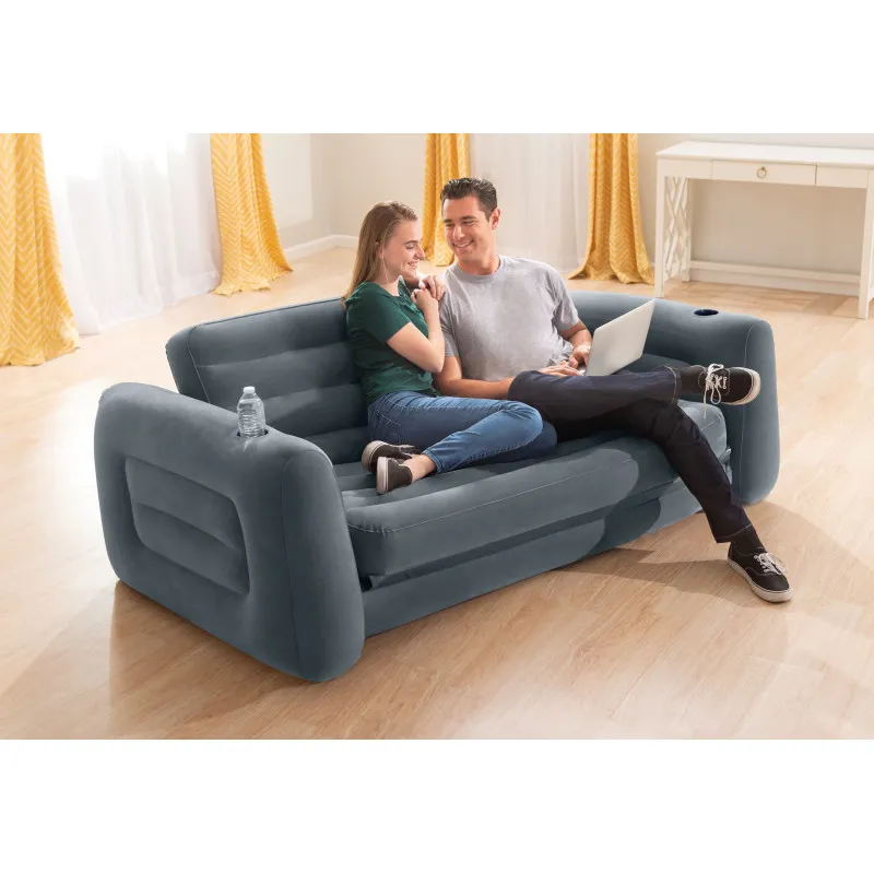 Pripučiama pilka sofa-lova 2-in-1 INTEX 66552NP